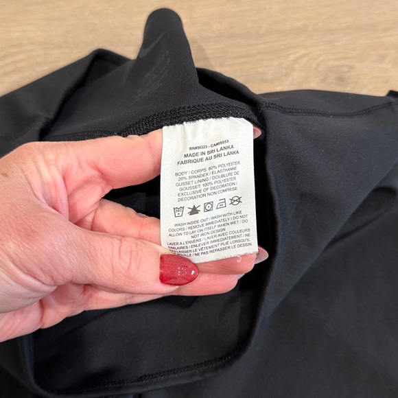 NIKE Black One Dri-Fit Swoosh Run Mid-Rise‎ 7/8 Active Running Leggings Size M - Picture 9 of 12